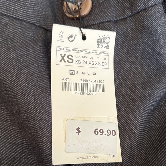 NWT Zara Charcoal Tailored Trousers - Picture 5 of 16